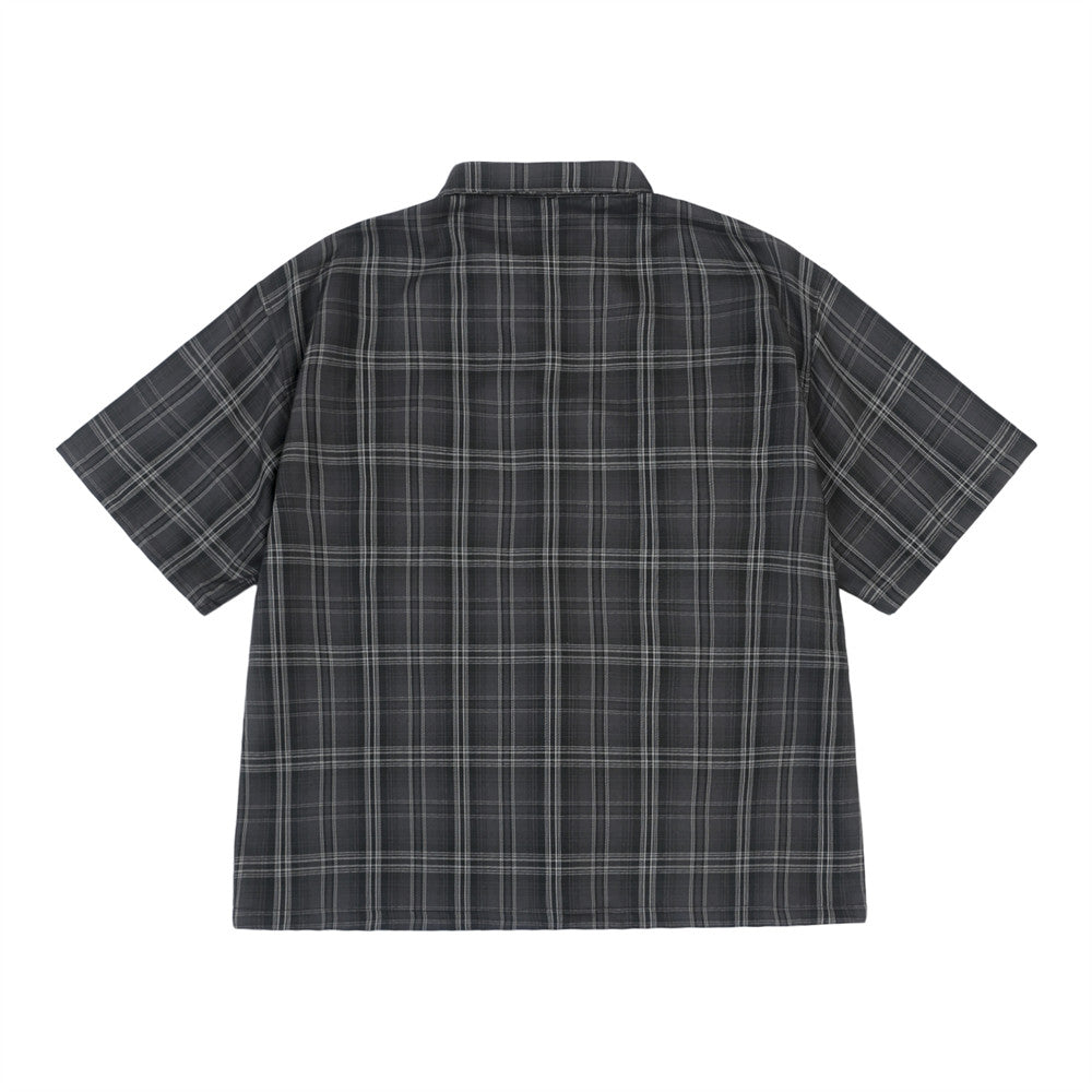 Embroidered polo shirt, checked short-sleeved shirt