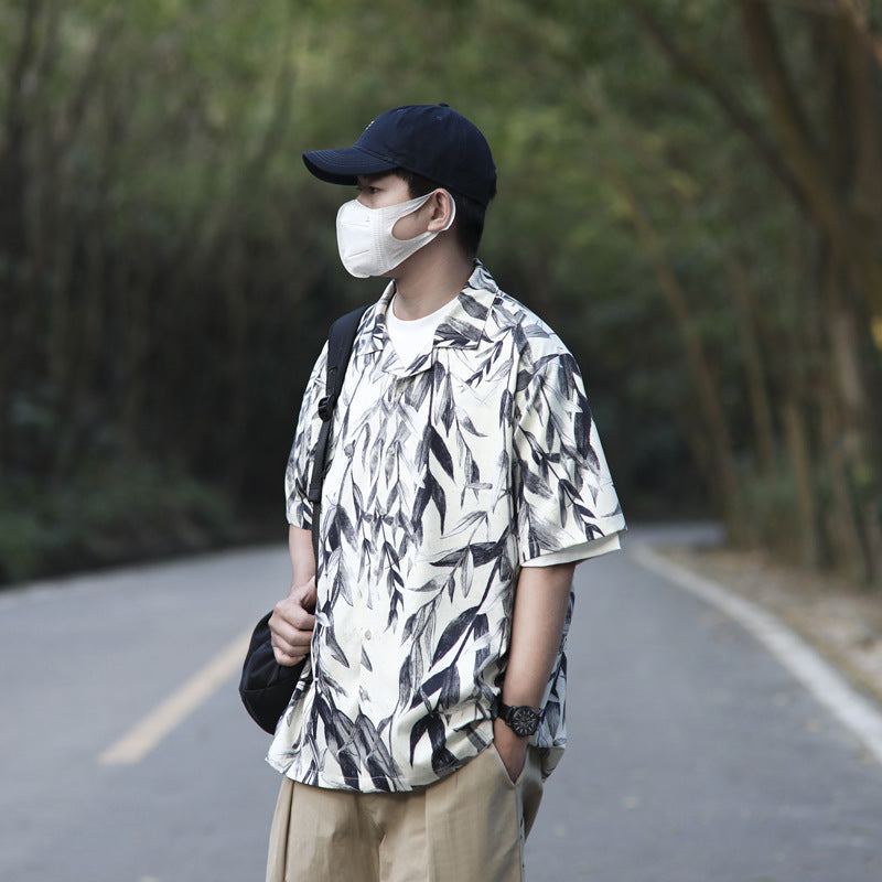 cityboy outdoor loose botanical print shirt