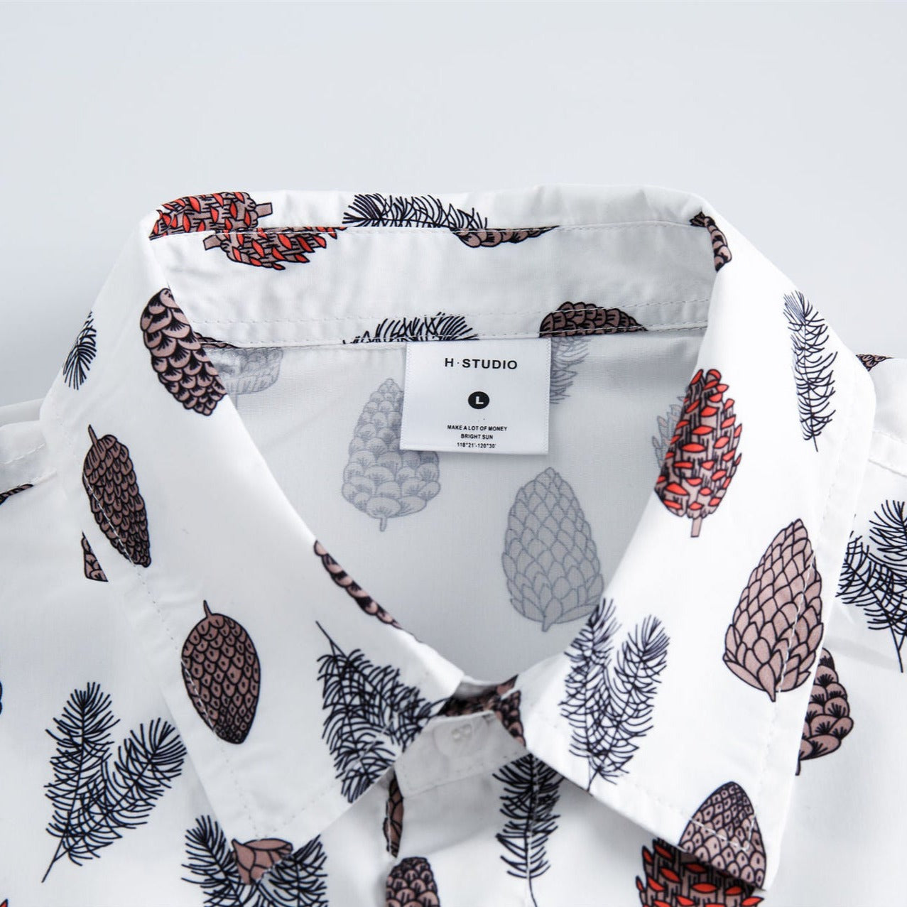 Pine cone illustration all-over print shirt