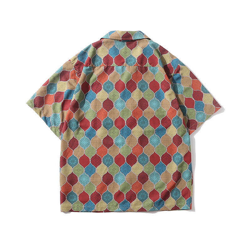 Retro Aloha Print Short Sleeve Shirt