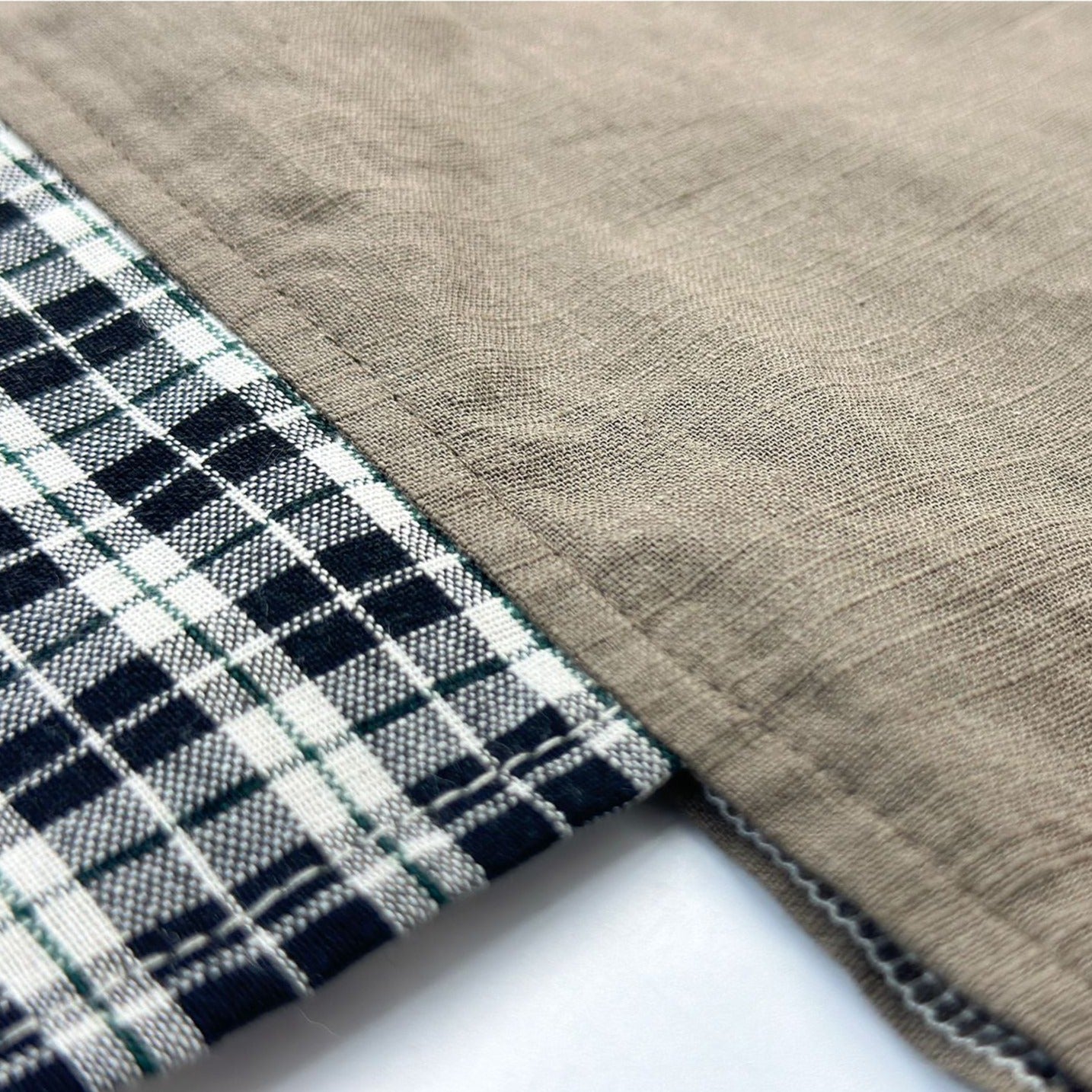 Ethnic check pattern striped short sleeve shirt