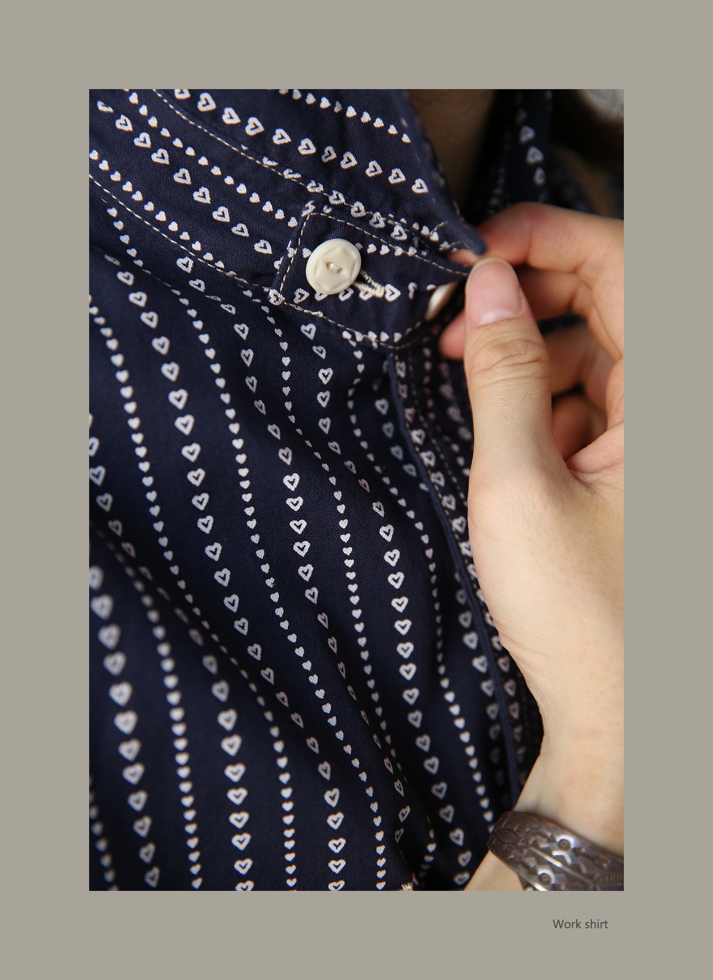 WABASH discharge heart dot work shirt