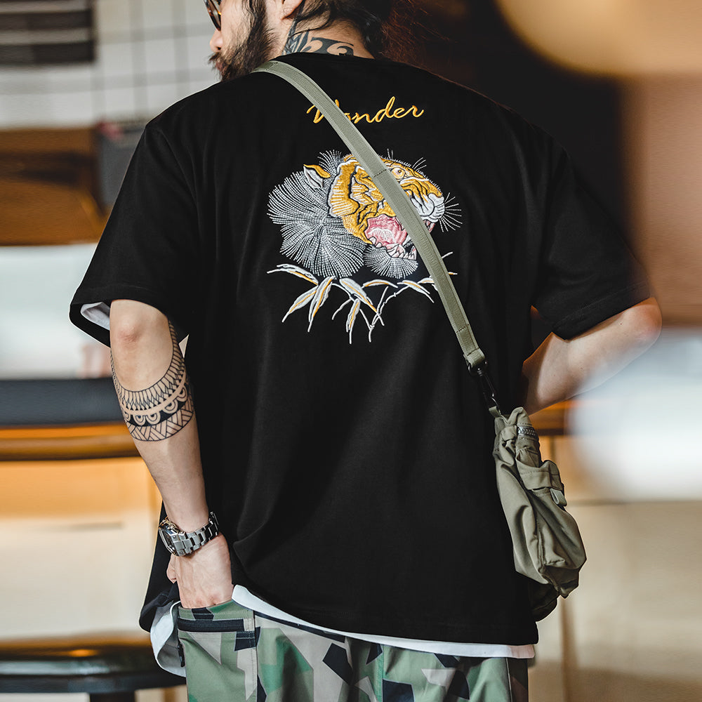 Yokosuka Tiger Embroidered Cotton T-Shirt