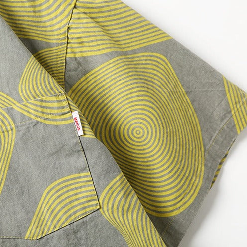 Fashion yellow printed short sleeve shirt