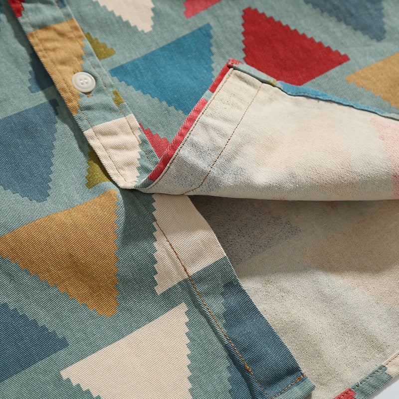 Colorful triangle pattern shirt