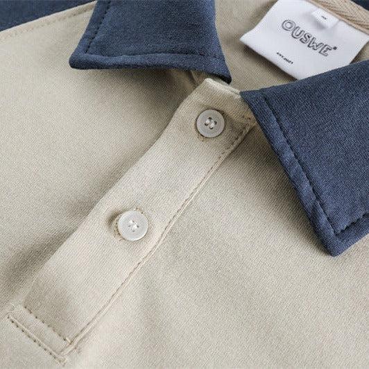 Retro switching casual short sleeve polo shirt