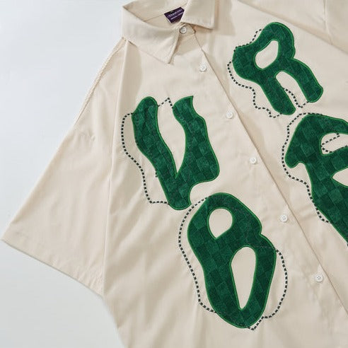 Retro Alphabet Short Sleeve Shirt