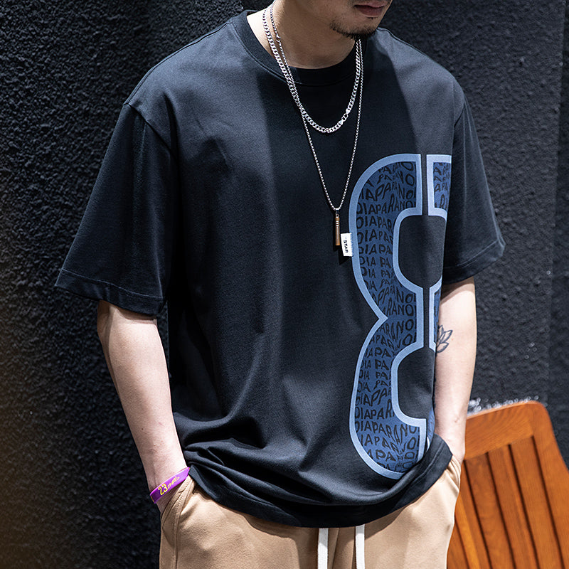 Number print loose fitting T-shirt