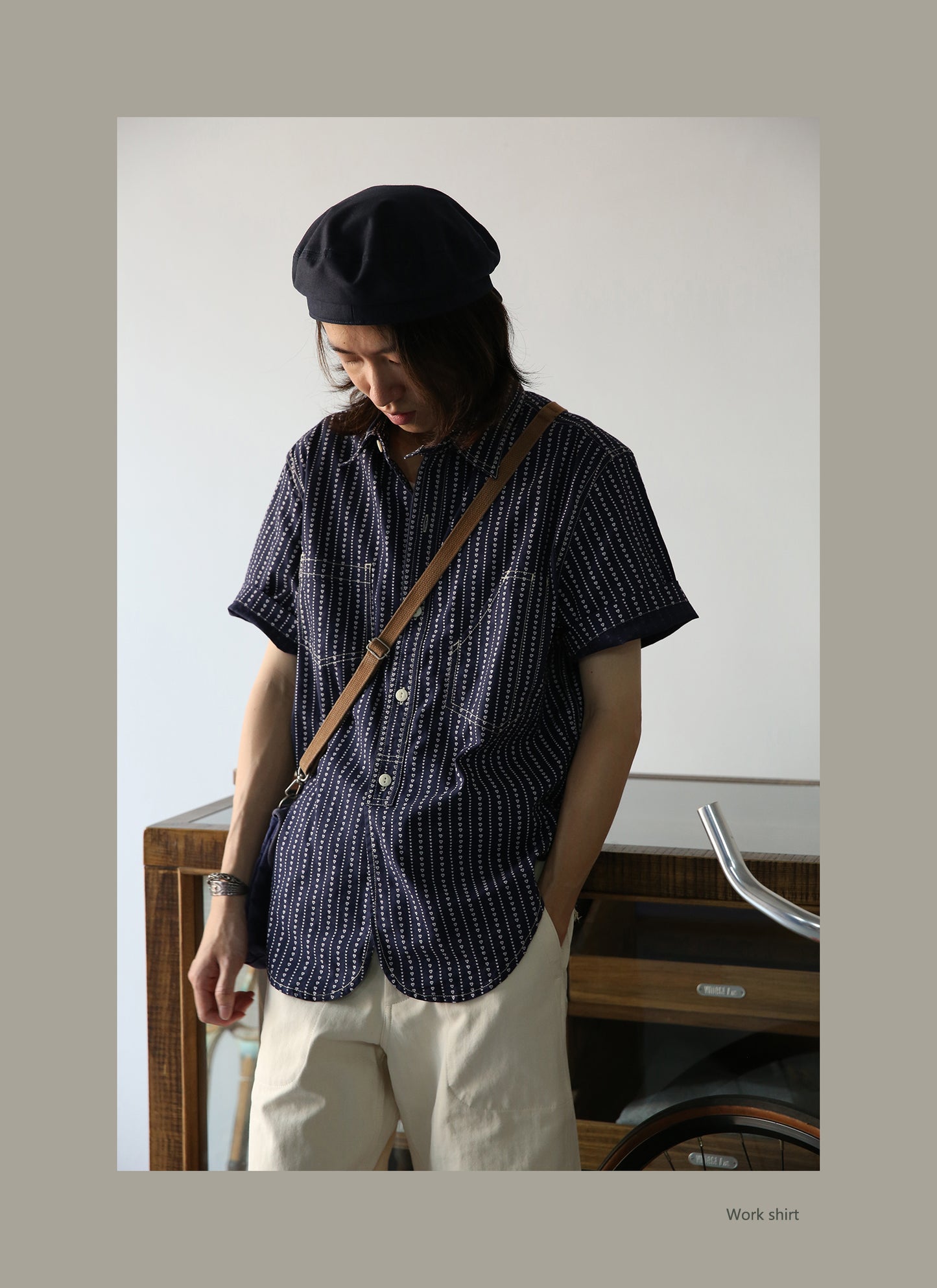 WABASH discharge heart dot work shirt