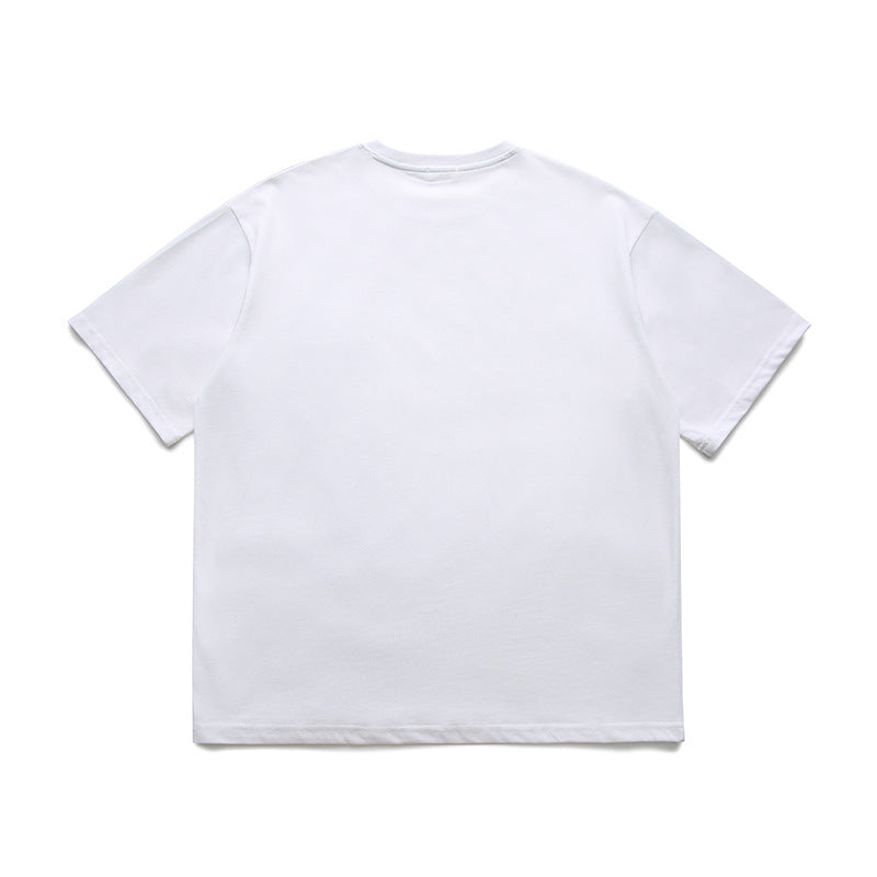 Color-coordinated short-sleeved T-shirt with pocket
