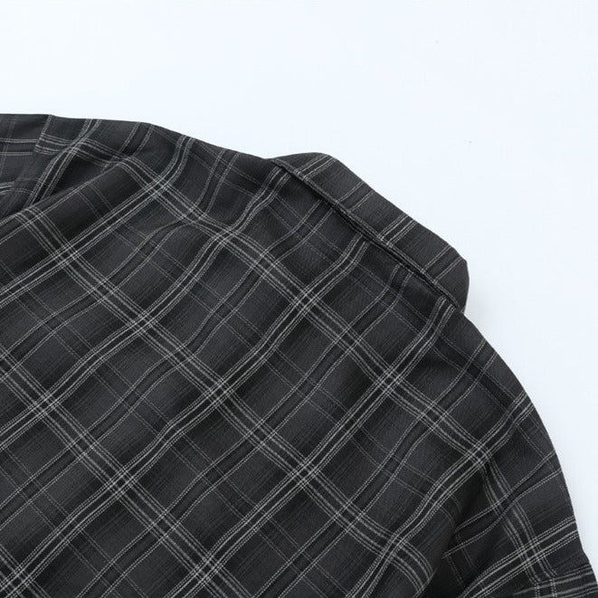 Embroidered polo shirt, checked short-sleeved shirt