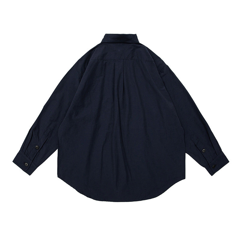 Classic irregular plain long sleeve shirt