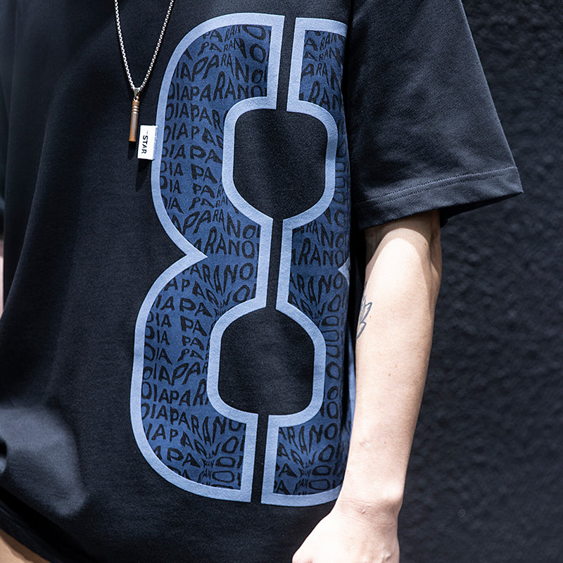 Number print loose fitting T-shirt