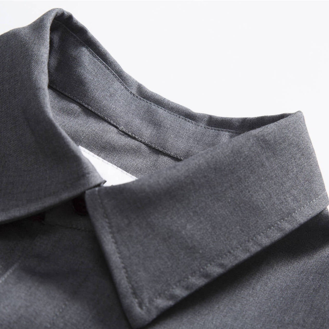 Retro embroidered plain gray long-sleeved shirt
