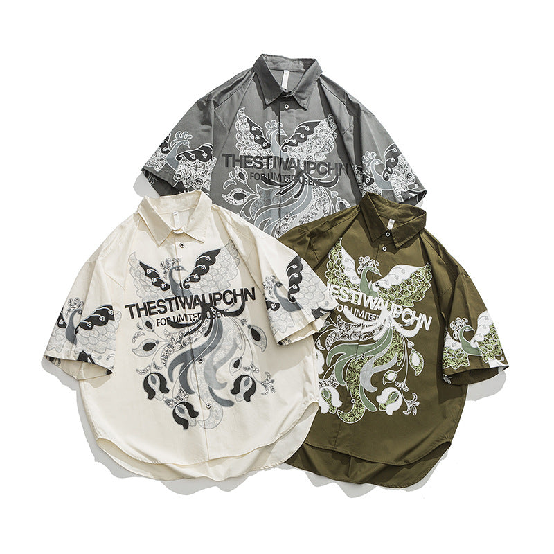 Unique printed short sleeve shirt