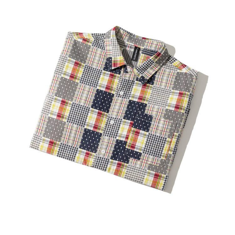 Check pattern short sleeve shirt