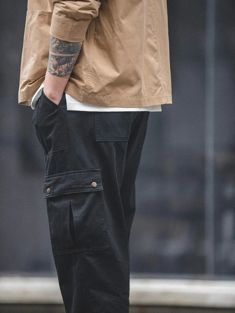 American casual cargo jogger pants with 6 pockets
