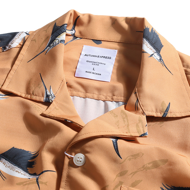 Marlin Pattern Aloha Shirt