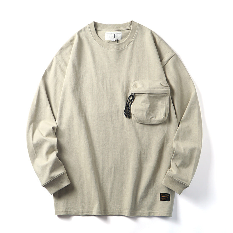 Heavyweight three-dimensional pocket long T-shirt