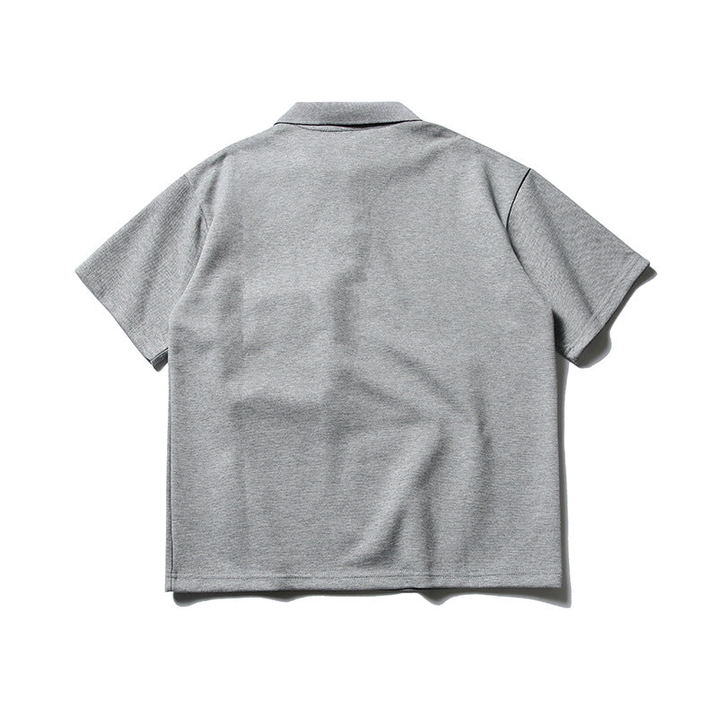 3D multi-button polo shirt with pockets