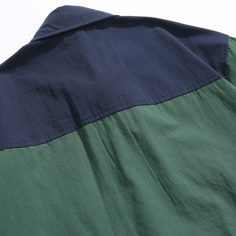 Color scheme switching multi-pocket mountain shirt