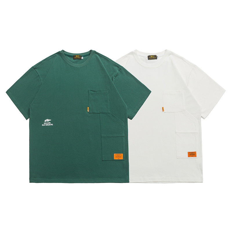 ステートメント ポケット クルーネック Tシャツ