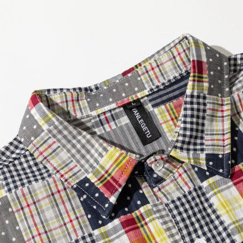 Check pattern short sleeve shirt