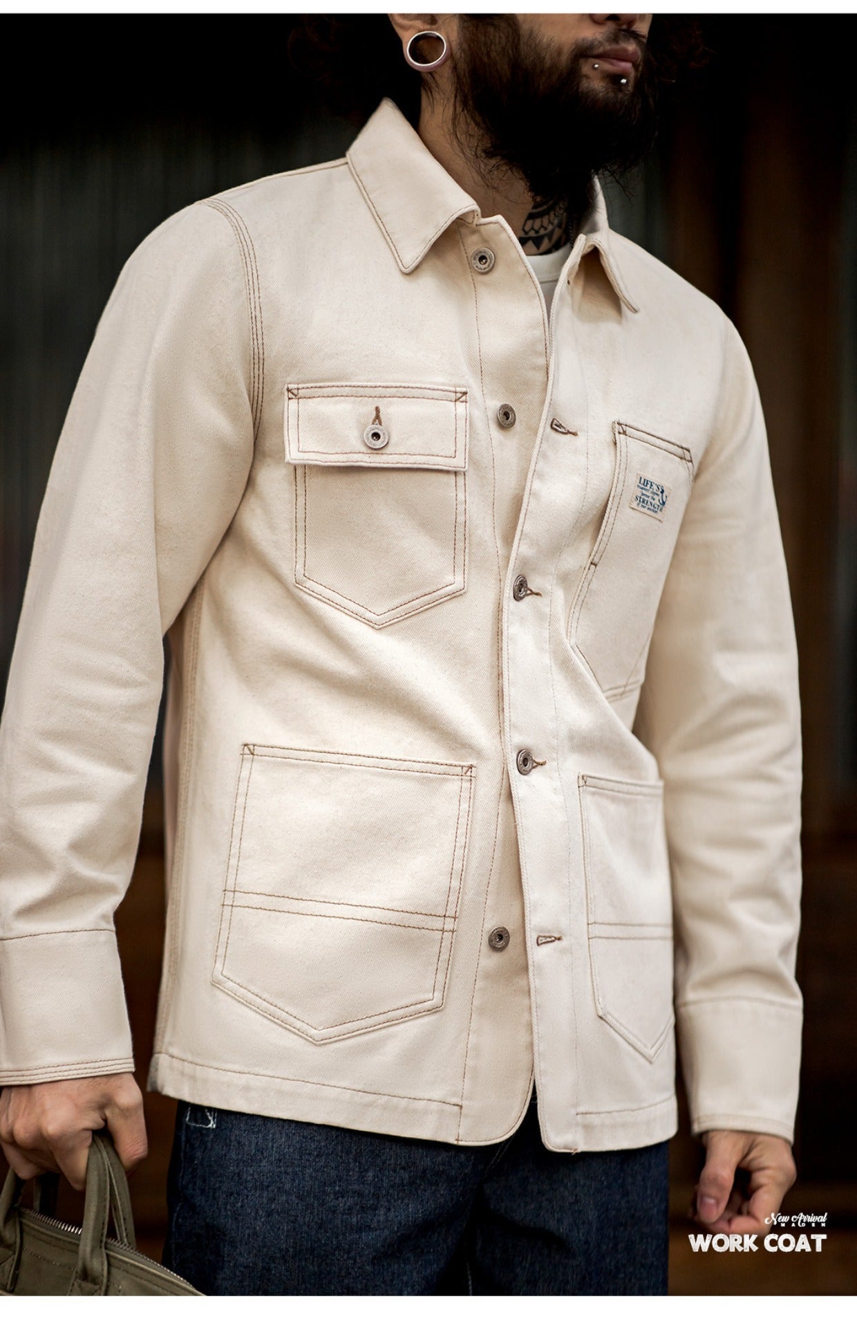 Heavyweight Natural Cotton Sail Work Jacket