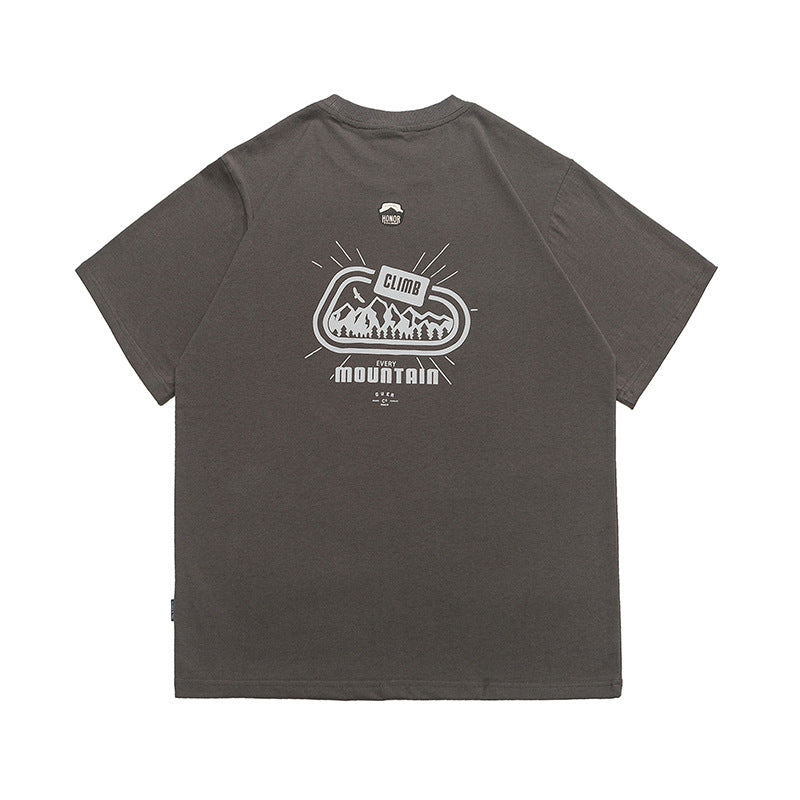 Vintage cotton print short sleeve T-shirt