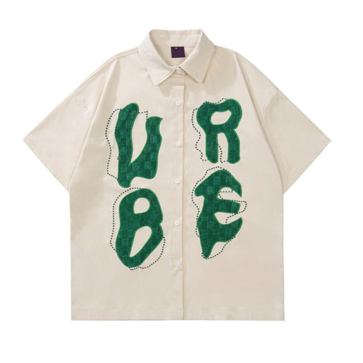 Retro Alphabet Short Sleeve Shirt