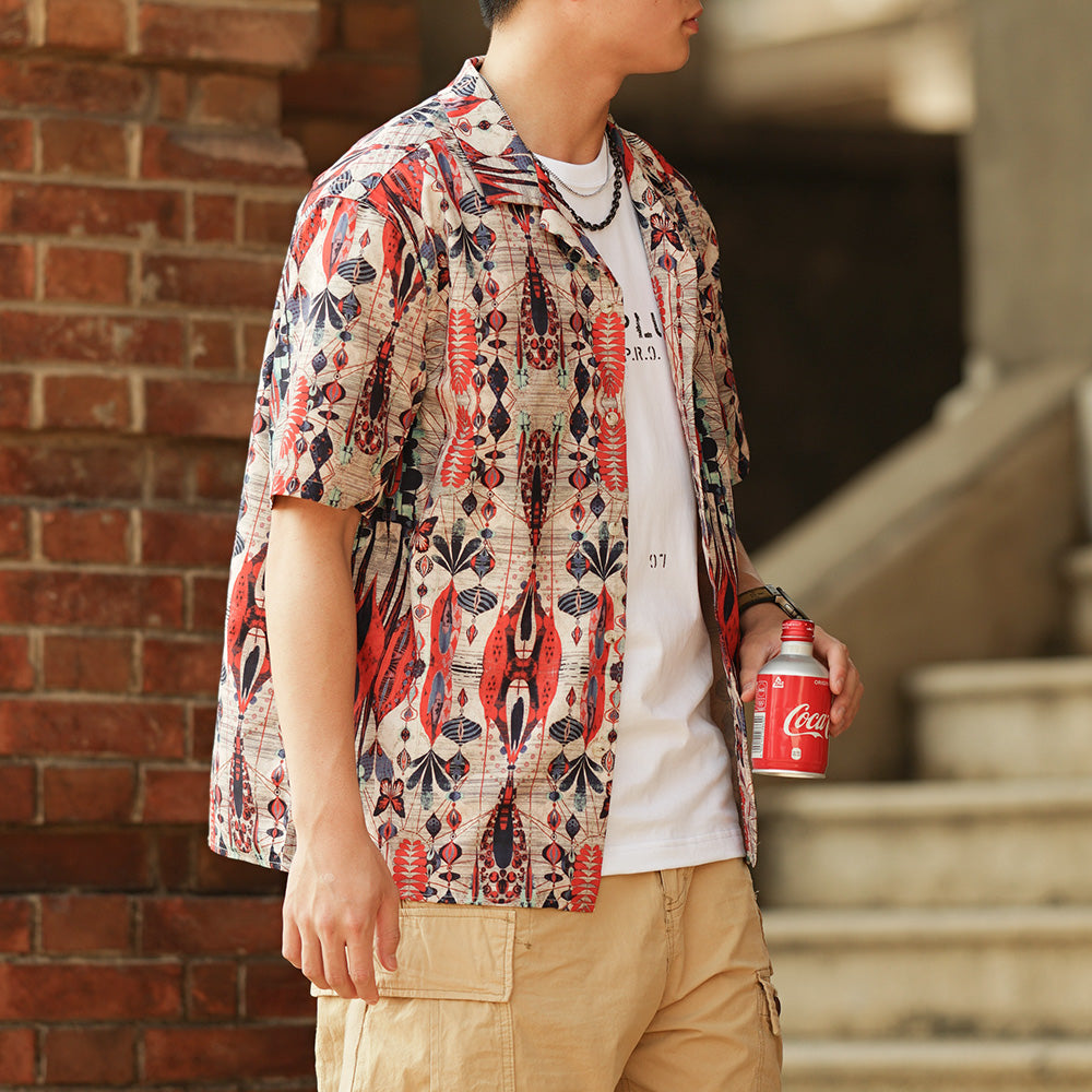 Cuban color whole pattern Aloha shirt