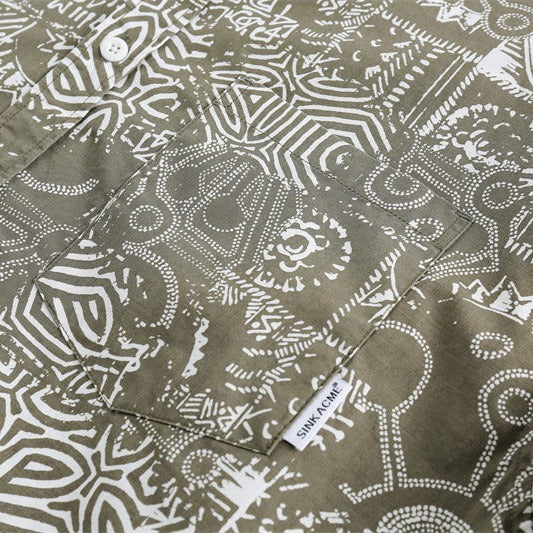 Retro print graffiti short sleeve shirt