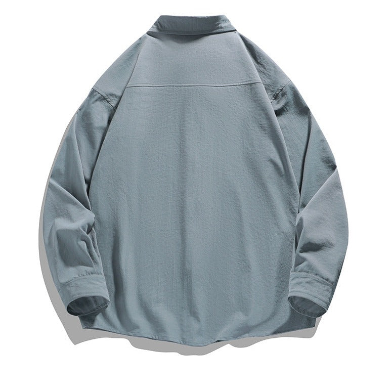 Retro switching fashion long sleeve shirt