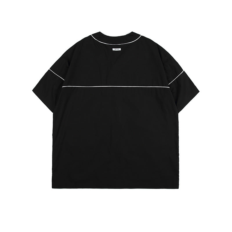 Fashionable retro color combination short sleeve T-shirt