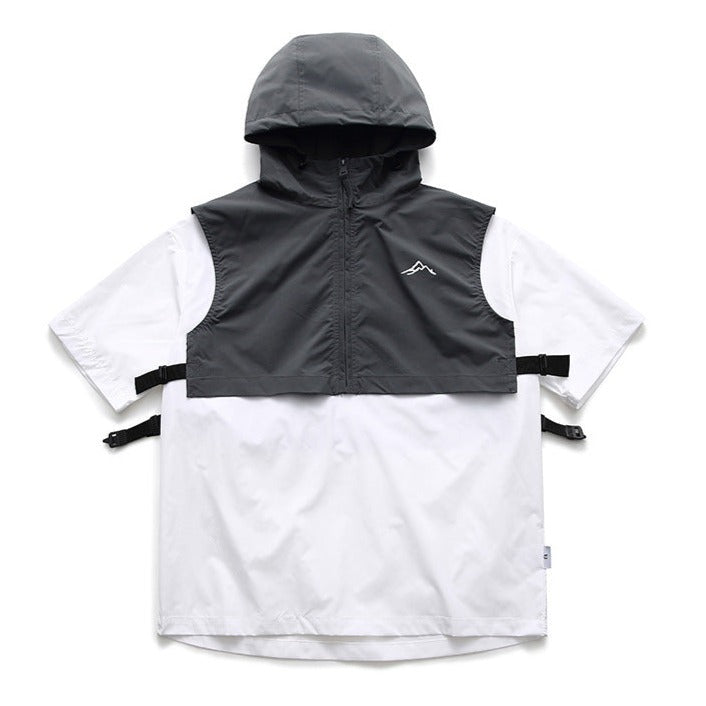 Faux Two-Piece Hooded T-Shirt