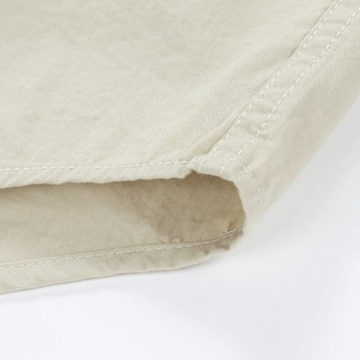 Embroidered plain cotton long-sleeved shirt