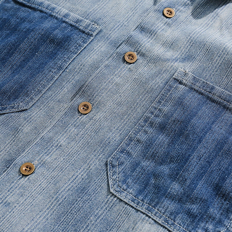 Colored vintage denim shirt