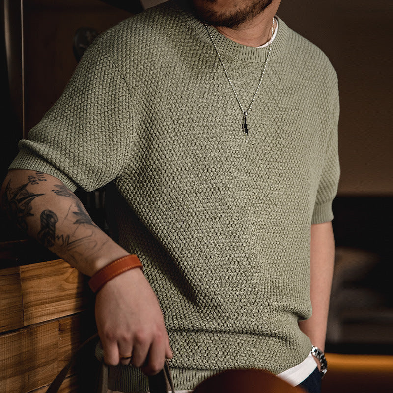 Heavyweight Pineapple Pile Knit Tee
