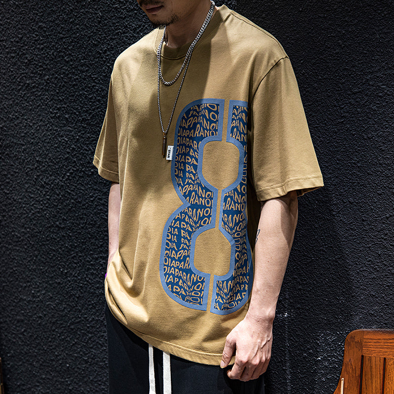 Number print loose fitting T-shirt
