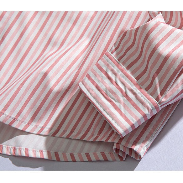 Retro striped long-sleeved shirt in three colors