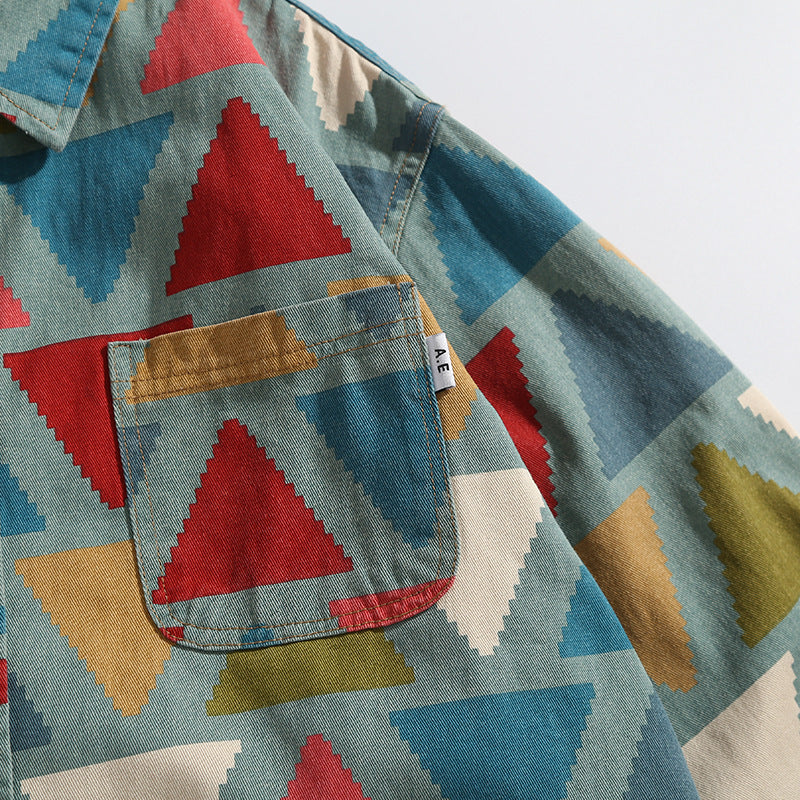 Colorful triangle pattern shirt