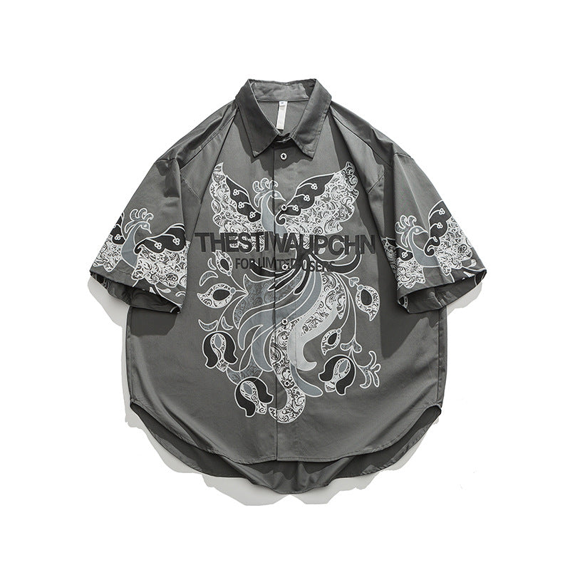 Unique printed short sleeve shirt