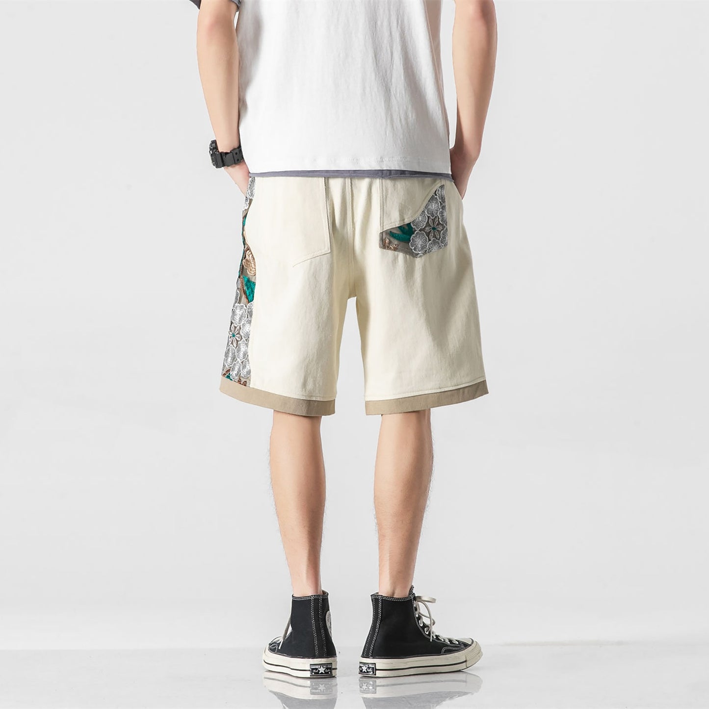Ethnic Embroidered Retro Shorts