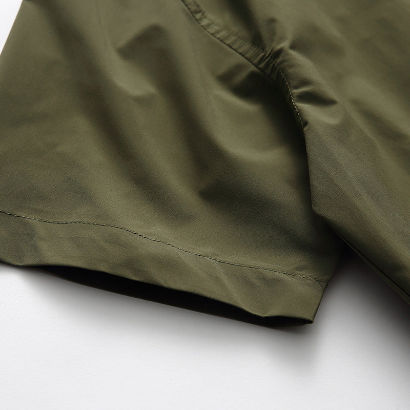 Panel collar waist drawstring T-shirt