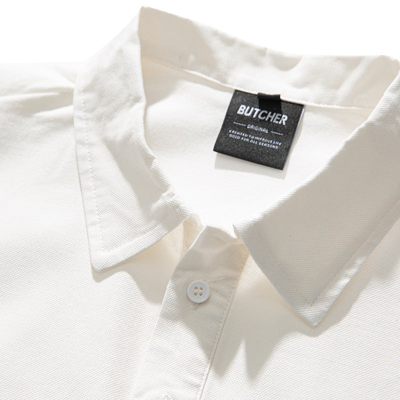 Embroidered short-sleeved polo shirt