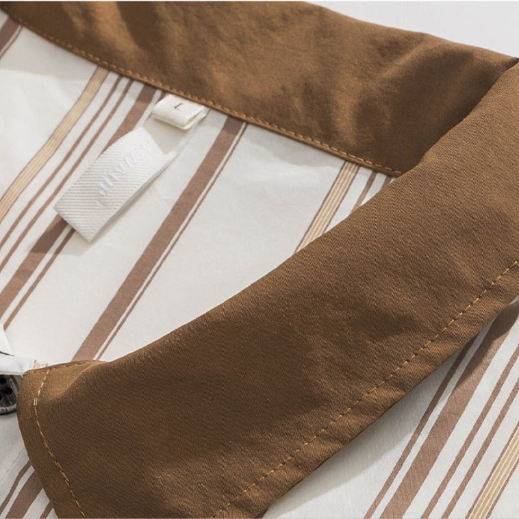 Functional Pocket Stripe Short Sleeve Shirt