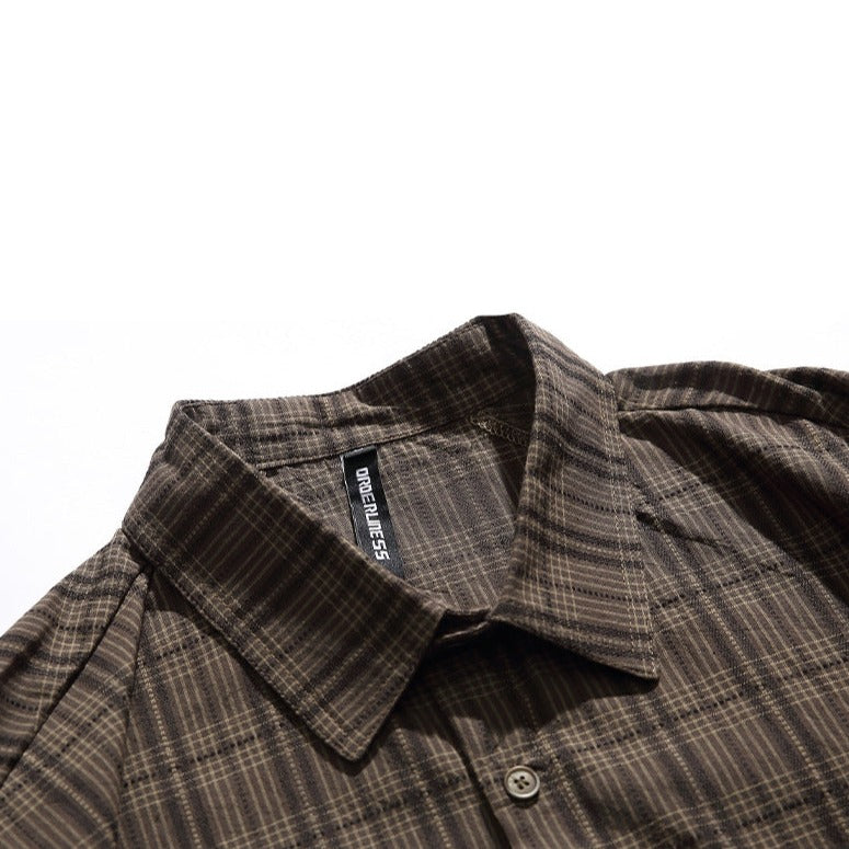cityboy cotton short sleeve plaid casual shirt