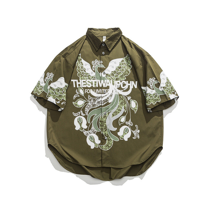 Unique printed short sleeve shirt