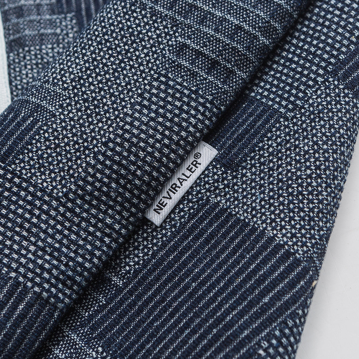 Jacquard Patchwork Denim Baseball Shirt