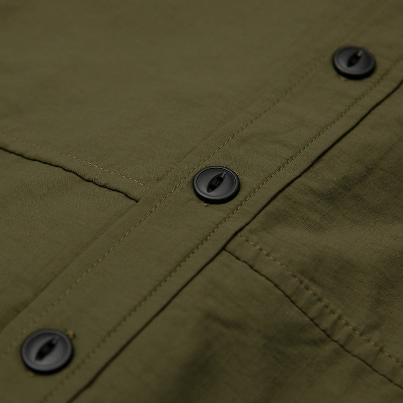 Classic irregular plain long sleeve shirt